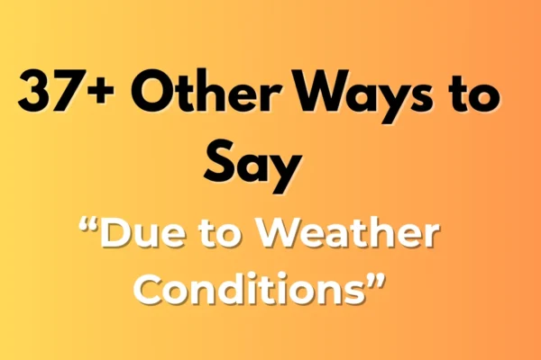 Due to Weather Conditions