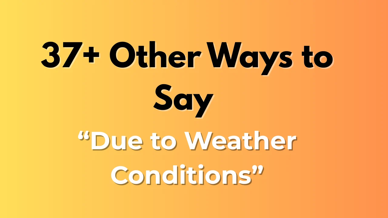 Due to Weather Conditions