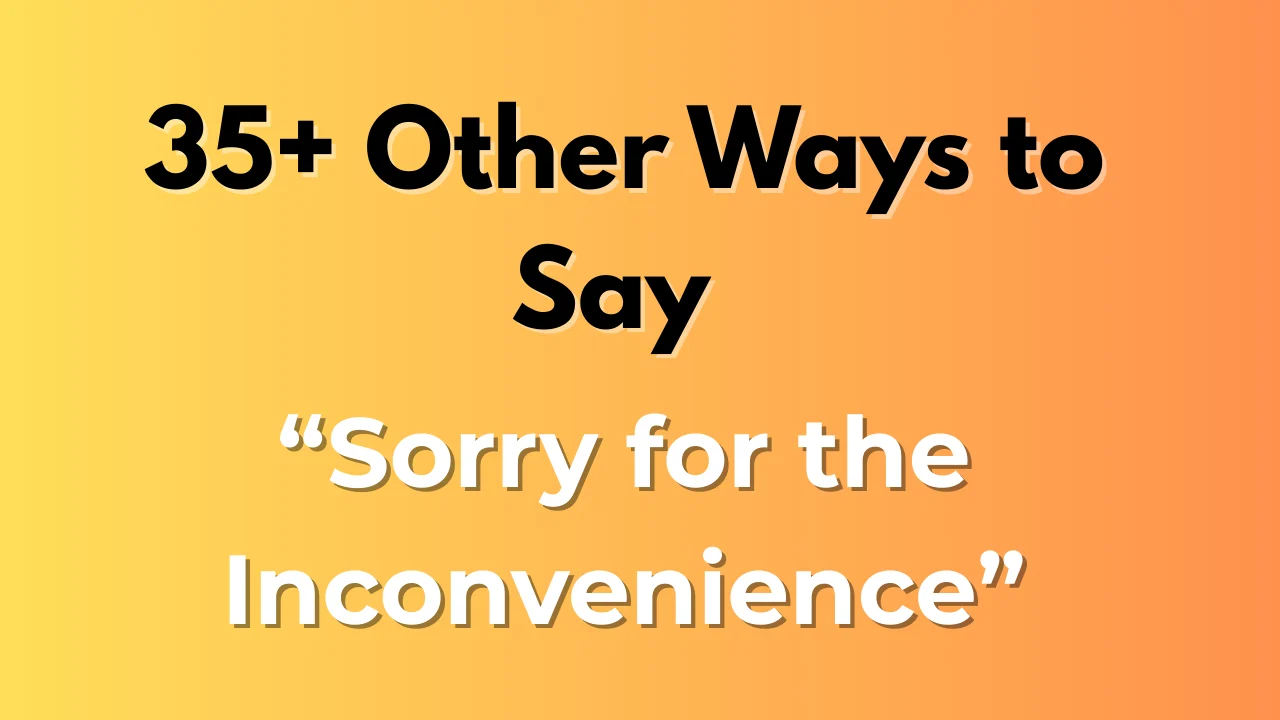 Sorry for the Inconvenience