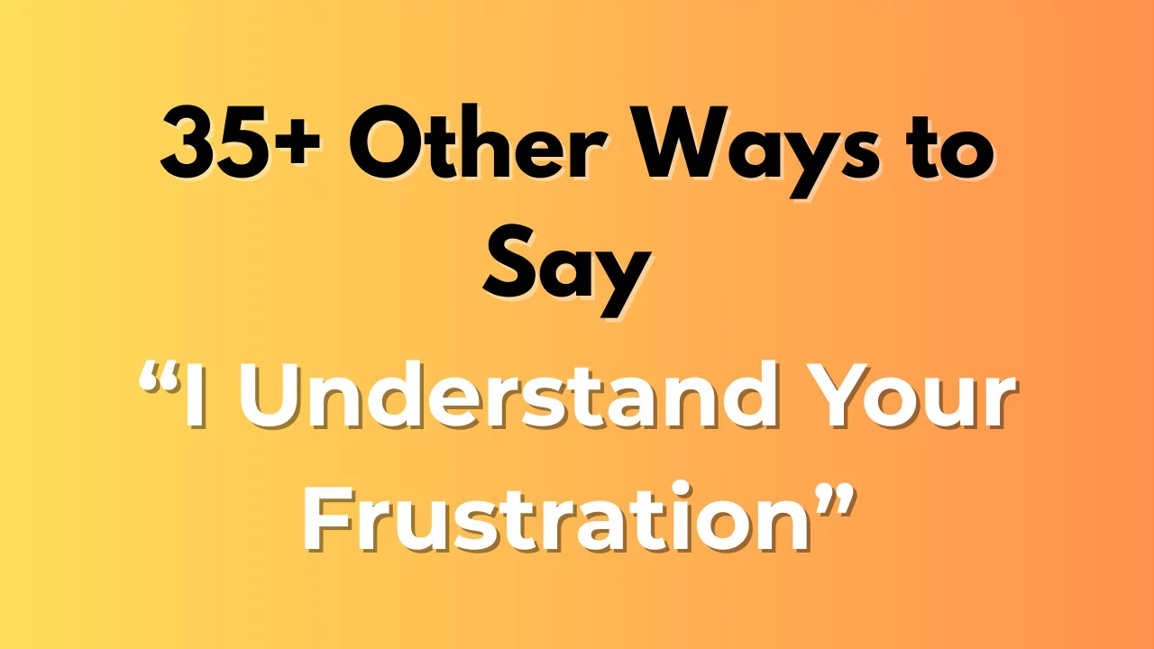 I Understand Your Frustration