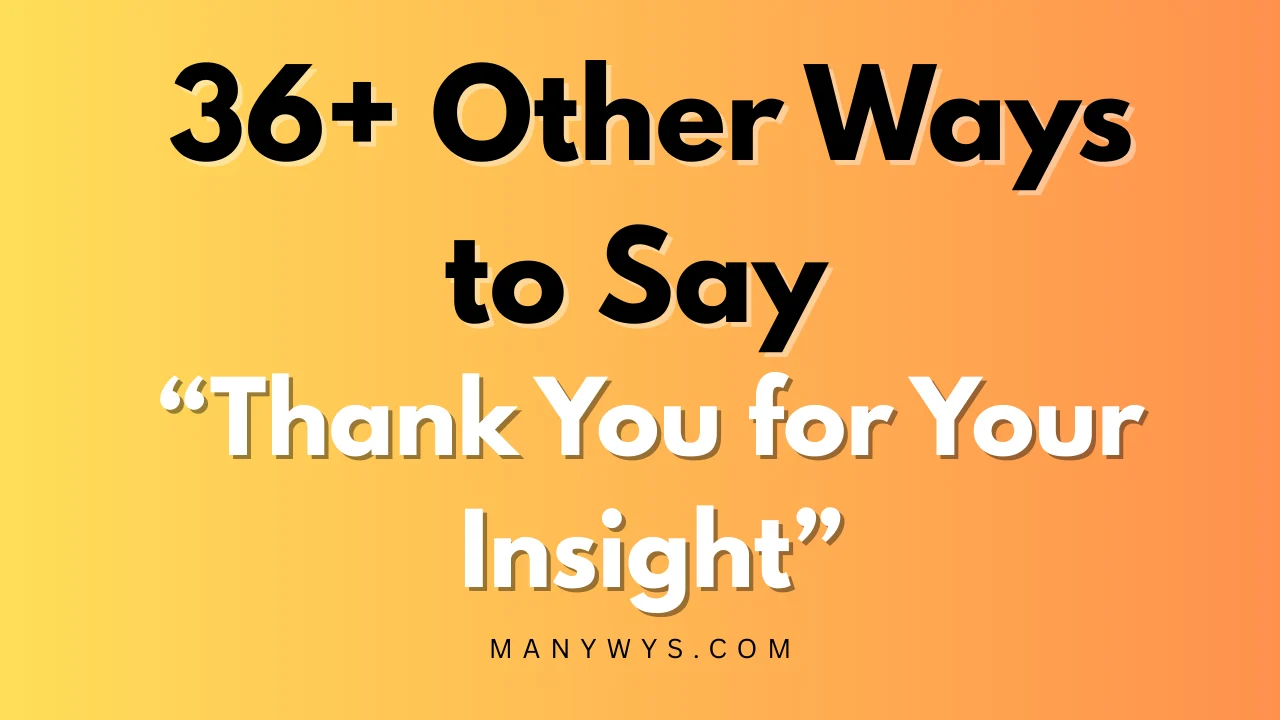 Thank You for Your Insight