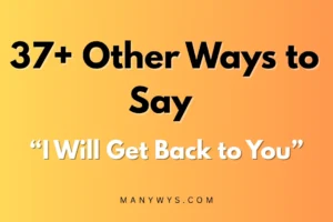 I Will Get Back to You