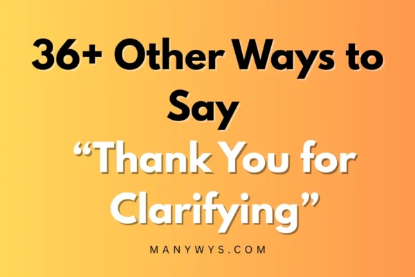 Thank You for Clarifying