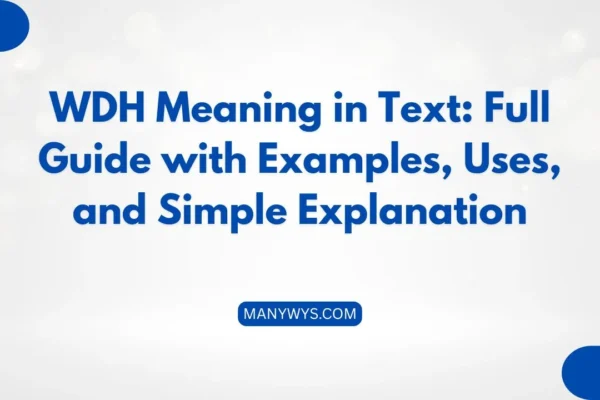 WDH Meaning in Text