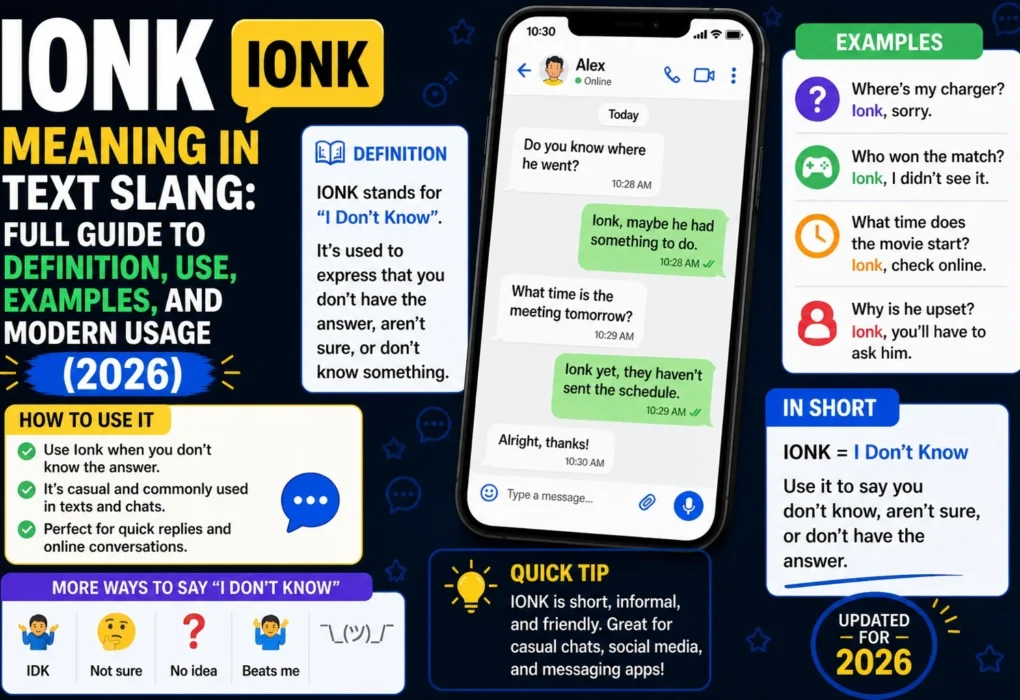 Ionk Meaning in Text Slang
