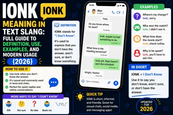 Ionk Meaning in Text Slang