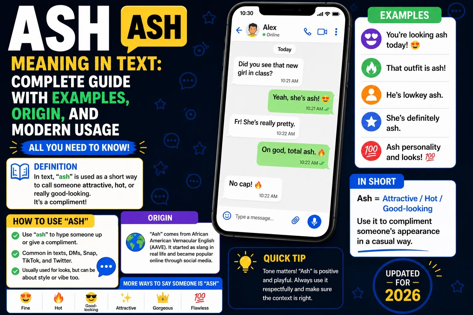 “ash” in text messages and social media